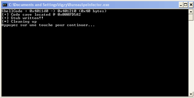 Explorer.exe patching by the infector.exe