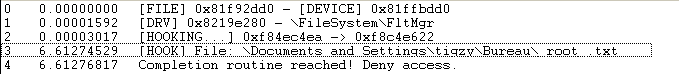 debug output