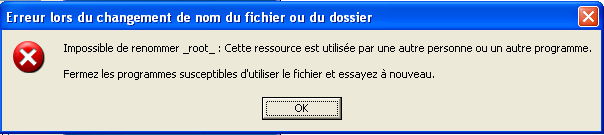 file renaming is denied