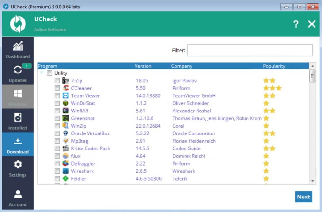 ucheck software updates