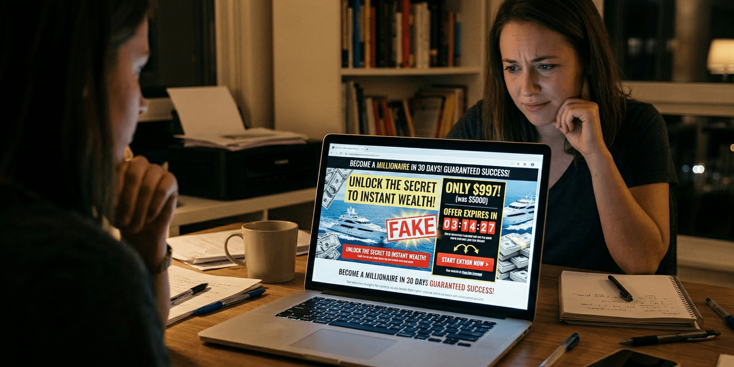 online-course-scam-laptop-warning